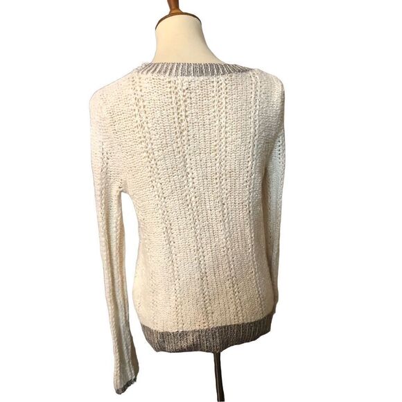 Moth Cream Silver Knit wool blend Sweater size S - Picture 8 of 13